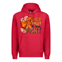 Cardinal Her fight is our fight Kidney Cancer orange ribbon Premium Hoodie - NancyCooperArtShop