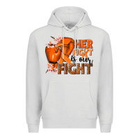 Dove Grey Her fight is our fight Kidney Cancer orange ribbon Premium Hoodie - NancyCooperArtShop