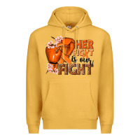 Her Fight Is Our Fight Kidney Cancer Orange Ribbon Premium Hoodie | Teevron