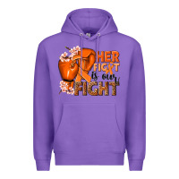 Purple Her fight is our fight Kidney Cancer orange ribbon Premium Hoodie - NancyCooperArtShop
