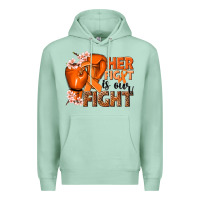 Seafoam Her fight is our fight Kidney Cancer orange ribbon Premium Hoodie - NancyCooperArtShop