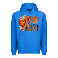 True Royal Her fight is our fight Kidney Cancer orange ribbon Premium Hoodie - NancyCooperArtShop