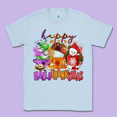 Happy Hallothanksmas Coffee Cups Classic Tee Designed By Nancycooperartshop