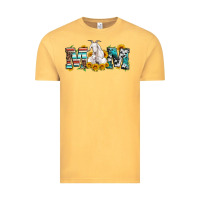 Vintage Mustard goat mom serape leopard cowhide goat family Vintage Tee - Artiststas