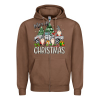 Chestnut merry christmas gnomes truck Zipper Hoodie - MaliasSmallBusiness