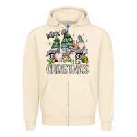 Merry Christmas Gnomes Truck Zipper Hoodie | Teevron