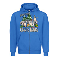 True Royal merry christmas gnomes truck Zipper Hoodie - MaliasSmallBusiness