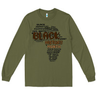 Army Green black history month Long Sleeve Tee - MaliasSmallBusiness