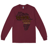 Burgundy black history month Long Sleeve Tee - MaliasSmallBusiness