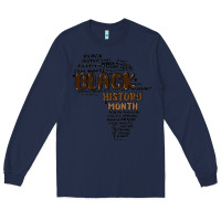 Navy black history month Long Sleeve Tee - MaliasSmallBusiness