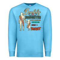 Ocean Blue Daddy And Daughter Not Always Eye To Eye But Always Heart To Heart Premium Sweatshirt - Bettercallsaul