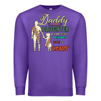 Purple Daddy And Daughter Not Always Eye To Eye But Always Heart To Heart Premium Sweatshirt - Bettercallsaul