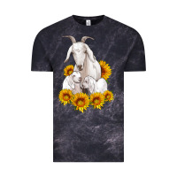 Cloud Black goat family with sunflowers Vintage Tee - Artiststas