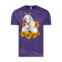 Cloud Purple goat family with sunflowers Vintage Tee - Artiststas