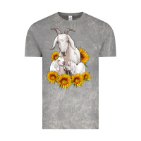 Cloud Rock goat family with sunflowers Vintage Tee - Artiststas