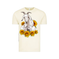 Vintage Arctic goat family with sunflowers Vintage Tee - Artiststas
