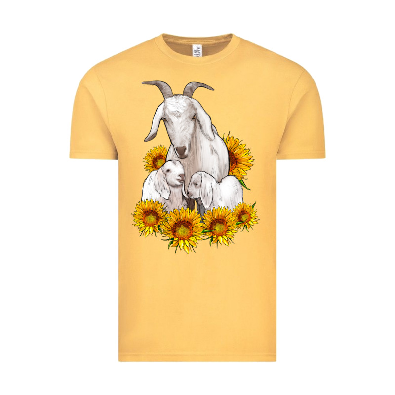 Goat Family With Sunflowers Vintage Tee by Artiststas | Teevron