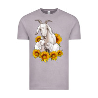Vintage Zinc goat family with sunflowers Vintage Tee - Artiststas