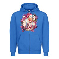 True Royal believe pink christmas santa claus Zipper Hoodie - MaliasSmallBusiness