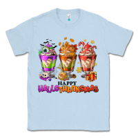 Dusty Blue Happy Hallothanksmas coffee cups Classic Tee - NancyCooperArtShop