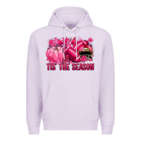Lilac Tis' the season Football Breast Cancer Premium Hoodie - NancyCooperArtShop