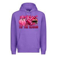 Purple Tis' the season Football Breast Cancer Premium Hoodie - NancyCooperArtShop