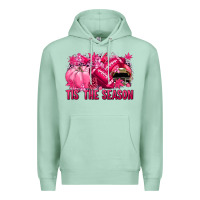 Seafoam Tis' the season Football Breast Cancer Premium Hoodie - NancyCooperArtShop