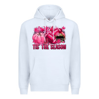 White Tis' the season Football Breast Cancer Premium Hoodie - NancyCooperArtShop