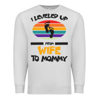 Dove Grey I Leveled Up From Wife To Mommy Premium Sweatshirt - Bettercallsaul