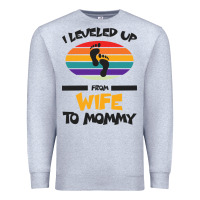 Heather Grey I Leveled Up From Wife To Mommy Premium Sweatshirt - Bettercallsaul