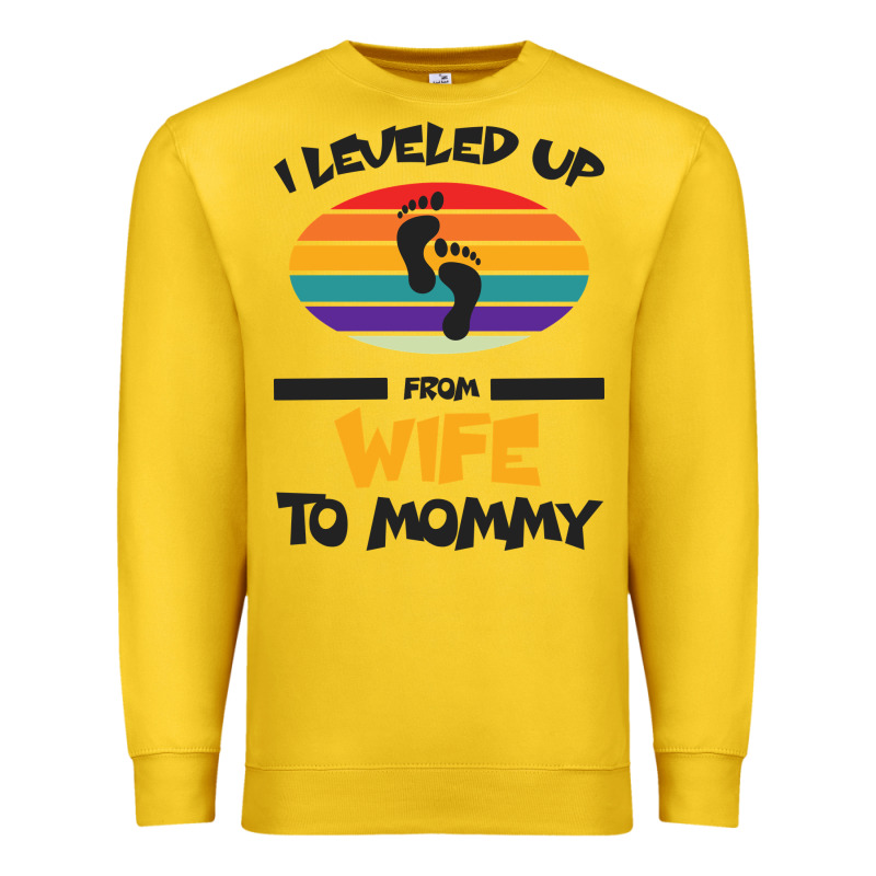I Leveled Up From Wife To Mommy Premium Sweatshirt by Bettercallsaul | Teevron