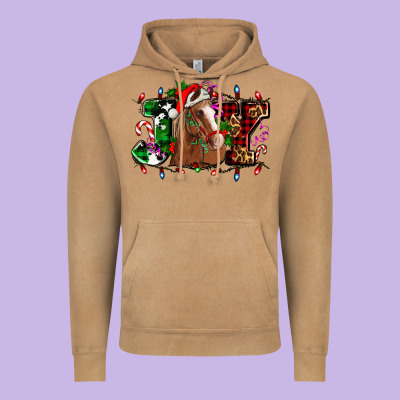 Joy And Horse Christmas Vintage Hoodie Designed By Adodesignshop