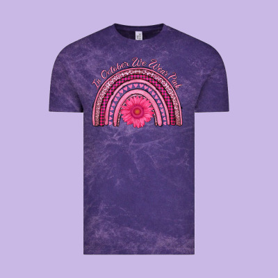 In October We Wear Pink Rainbow Vintage Tee Designed By Adodesignshop