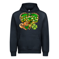 Navy Lucky heart St. Patrick's Day Urban Hoodie - CowGirlArtShop