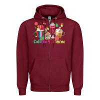 Burgundy cafecito y chisme coffee cups Zipper Hoodie - MaliasSmallBusiness