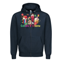 Navy cafecito y chisme coffee cups Zipper Hoodie - MaliasSmallBusiness