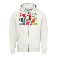 Oatmeal Heather cafecito y chisme coffee cups Zipper Hoodie - MaliasSmallBusiness