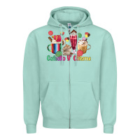 Seafoam cafecito y chisme coffee cups Zipper Hoodie - MaliasSmallBusiness