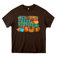 Chocolate Brown hey there pumpkin Heavy Core Tee - RanaPortraitStore