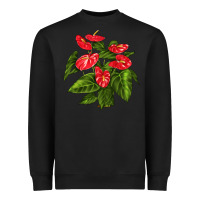 Black anthurium Heavyweight Sweatshirt - LillyAllenDesigns