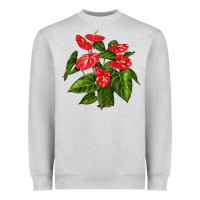 Heather Grey anthurium Heavyweight Sweatshirt - LillyAllenDesigns