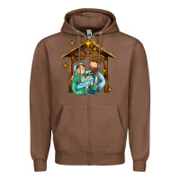 Chestnut jesus newborn oh holy night Zipper Hoodie - MaliasSmallBusiness