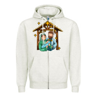 Oatmeal Heather jesus newborn oh holy night Zipper Hoodie - MaliasSmallBusiness