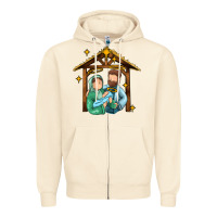 Sandshell jesus newborn oh holy night Zipper Hoodie - MaliasSmallBusiness