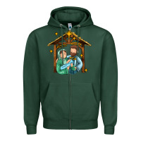Sports Green jesus newborn oh holy night Zipper Hoodie - MaliasSmallBusiness