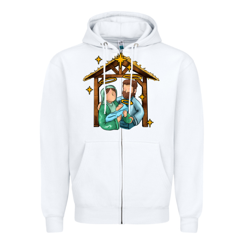 Jesus Newborn Oh Holy Night Zipper Hoodie by MaliasSmallBusiness | Teevron