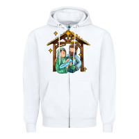 White jesus newborn oh holy night Zipper Hoodie - MaliasSmallBusiness