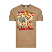 Vintage Coffee be my valentine with playing cards and key Vintage Tee - AdoDesignShop