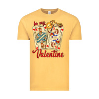 Vintage Mustard be my valentine with playing cards and key Vintage Tee - AdoDesignShop
