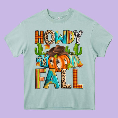 Howdy Fall Heavy Core Tee Designed By Zillion Design Studio